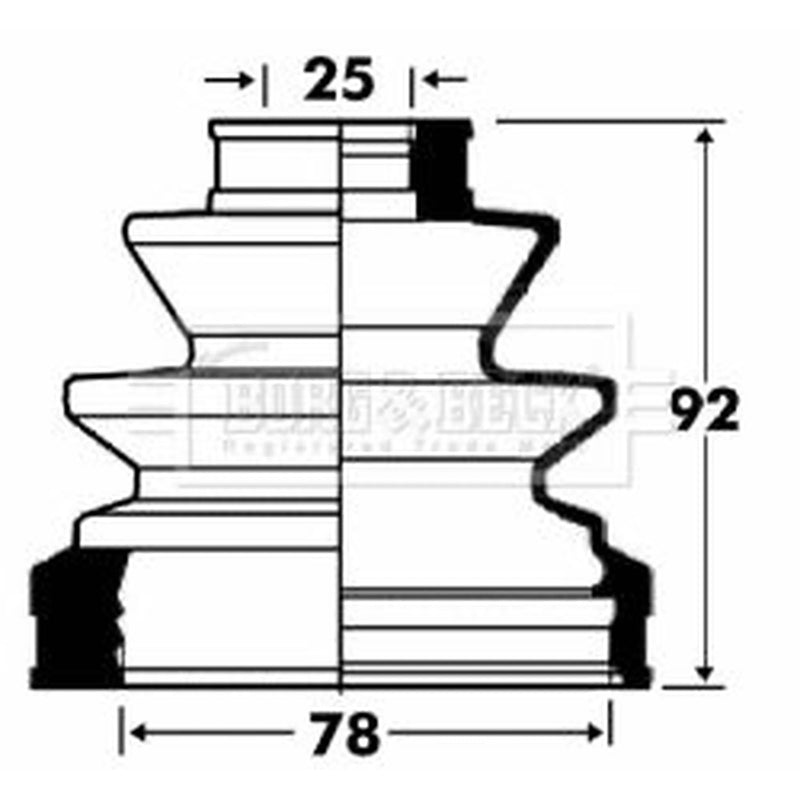 Borg & Beck Drive Shaft Bellow Kit transmission sided BCB2868