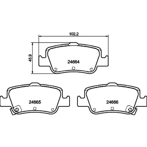 DON Rear Brake Pad Set PCP1115