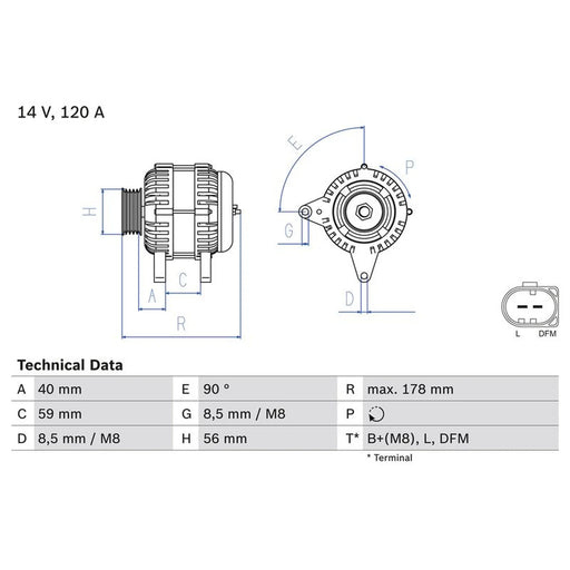 Bosch Car Alternator 12V 0 986 048 530