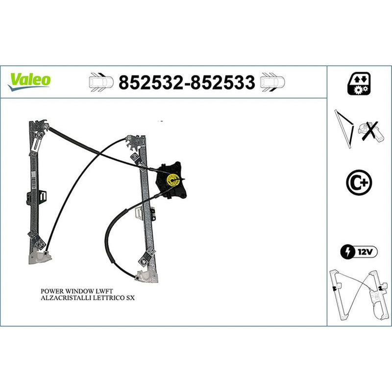 Valeo Electric Window Regulator Lifter Left Front 852532