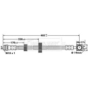Borg & Beck Brake Hydraulic Hose Line Front Right BBH7383