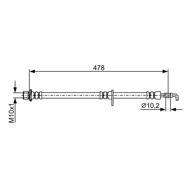 Bosch Brake Hydraulic Hose Line Front Left 1 987 481 927