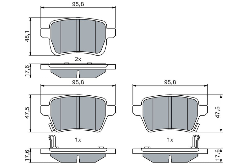 Bosch Brake Pad Set x x 0986494802