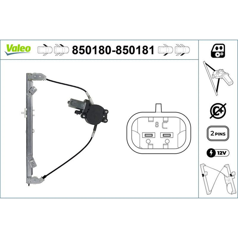 Valeo Electric Window Regulator Lifter Right Front 850181
