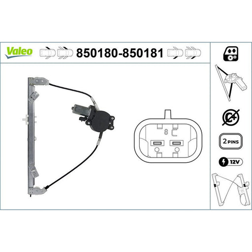 Valeo Electric Window Regulator Lifter Right Front 850181