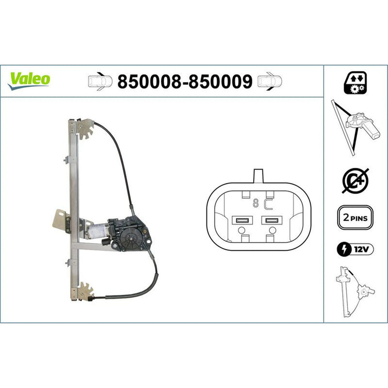 Valeo Electric Window Regulator Lifter Right Front 850009