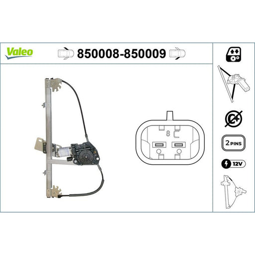 Valeo Electric Window Regulator Lifter Left Front 850008