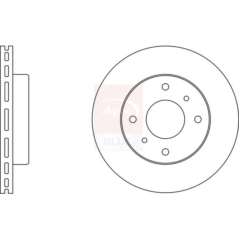 Apec 2 x Vented Front Brake Discs SDK6156-x2