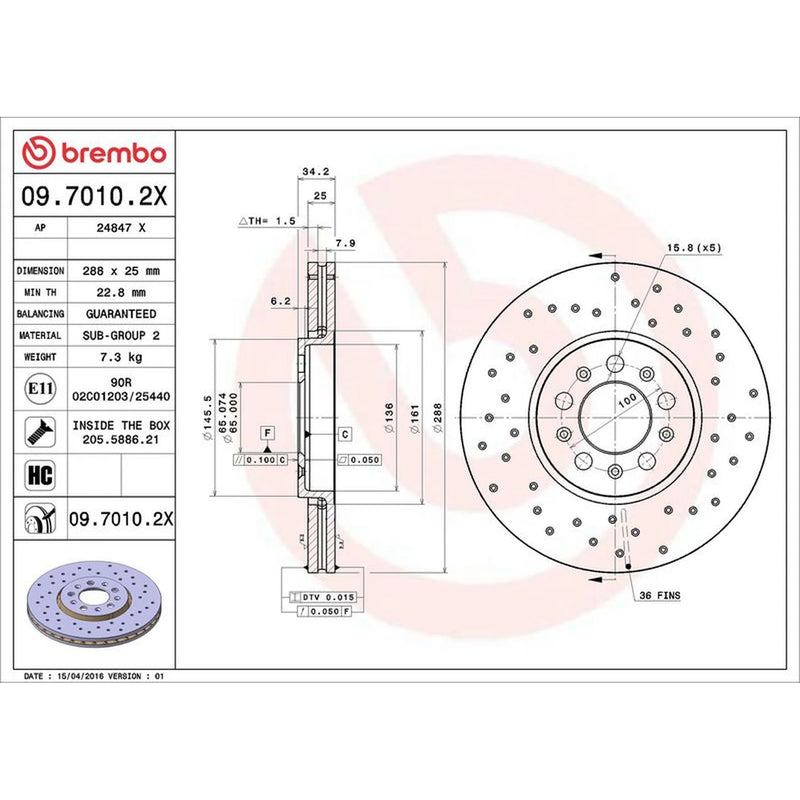 Brembo Xtra 2 x / Front Brake Discs 09.7010.2X-x2