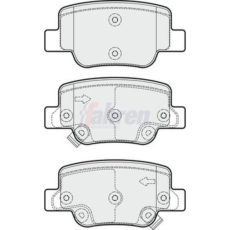 Fahren Rear Brake Pad Set fits Toyota Verso 2009-2018 1.6 1.8 2.0 2.2