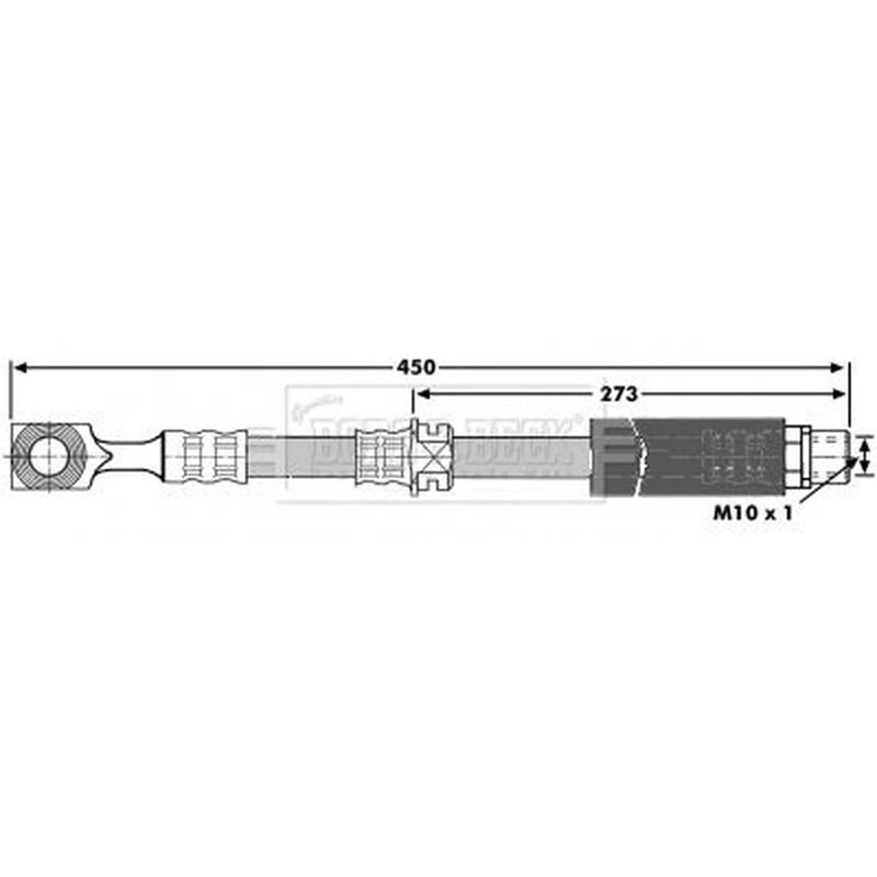 Borg & Beck Brake Hydraulic Hose Line Front Right BBH7123