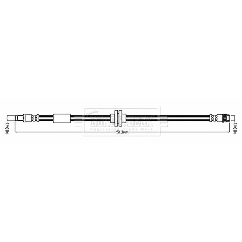 Borg & Beck Brake Hydraulic Hose Line Front Right BBH8725