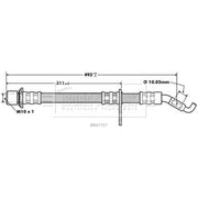 Borg & Beck Brake Hydraulic Hose Line Front Right BBH7357