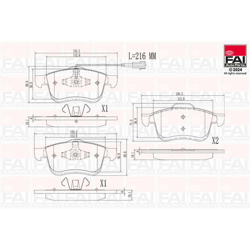 FAI Front Brake Pad Set BP169