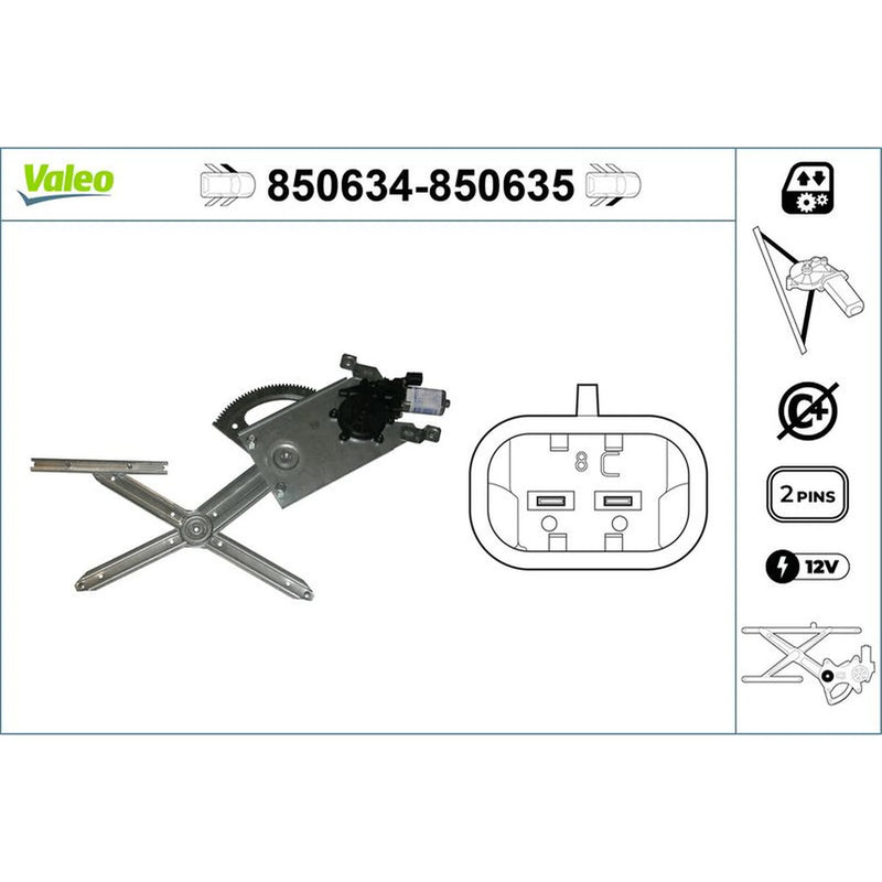 Valeo Electric Window Regulator Lifter Left Front 850634