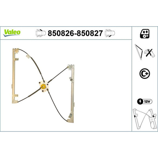 Valeo Electric Window Regulator Lifter Left Fron 850826