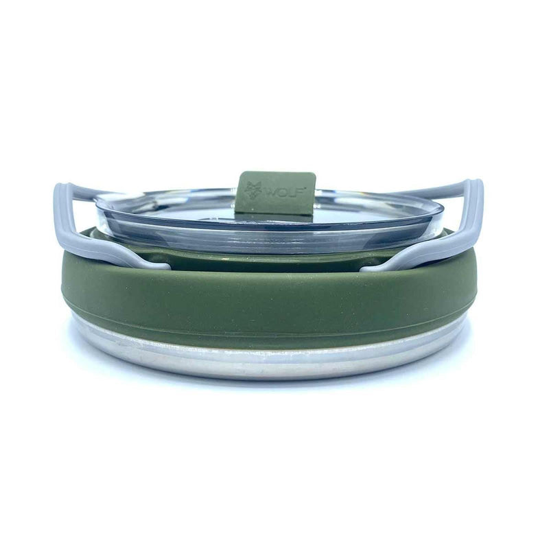 Wolf Outdoors EzyStow Collapsible Kettle 1L Olive Green - Wolf Outdoors - Van Life Living