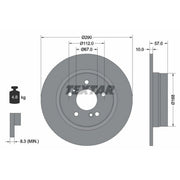 Textar 2 x Solid Rear Brake Discs 92089000