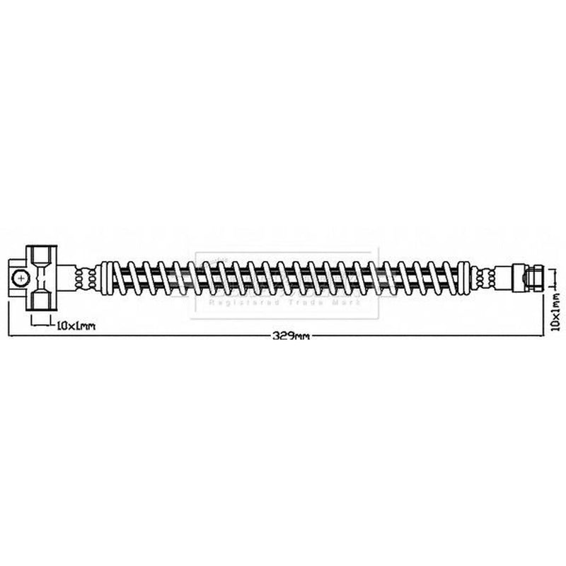 Borg & Beck Brake Hydraulic Hose Line inner BBH8626