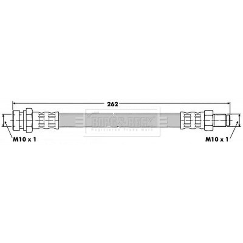 Borg & Beck Brake Hydraulic Hose Line Rear BBH6328