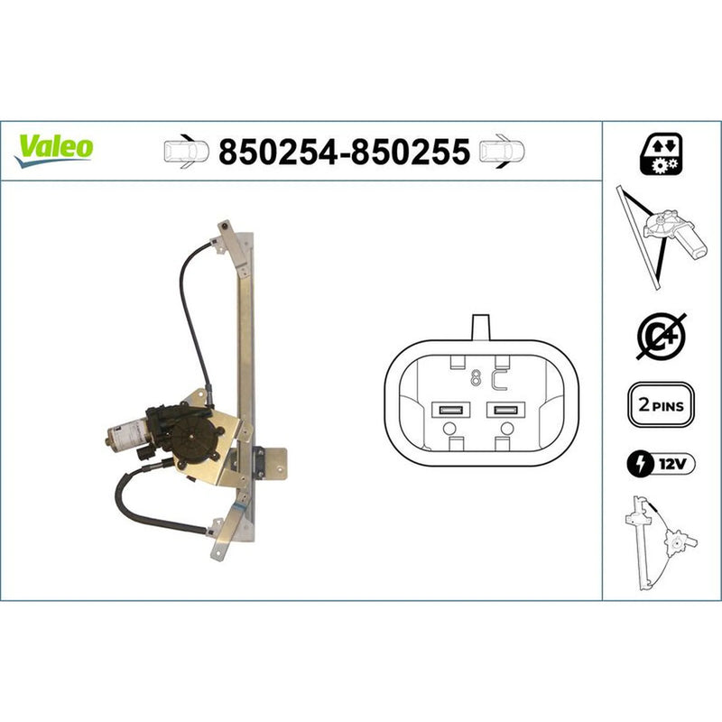 Valeo Electric Window Regulator Lifter Right Front 850255