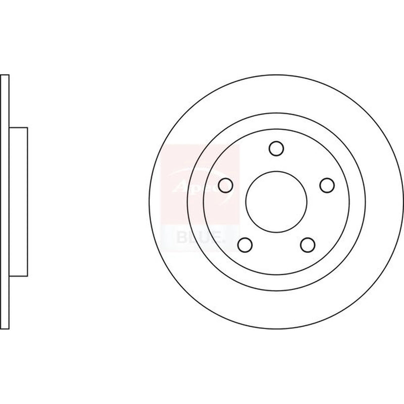 Apec 2 x Solid Rear Brake Discs SDK6599-x2