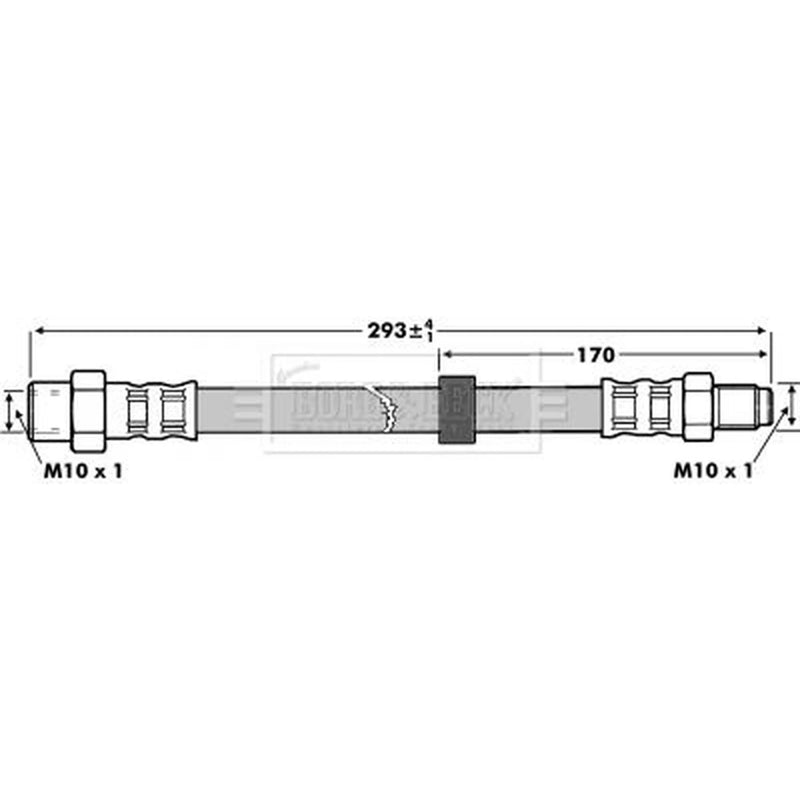 Borg & Beck Brake Hydraulic Hose Line Rear Right BBH7294