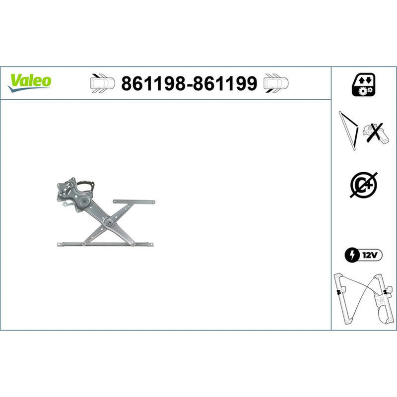 Valeo Electric Window Regulator Lifter Left Rear 861198