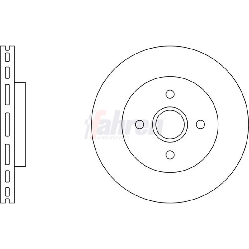 Fahren Front Brake Vented Discs & Pads fits Ford Fiesta VII 2018 on 1.5