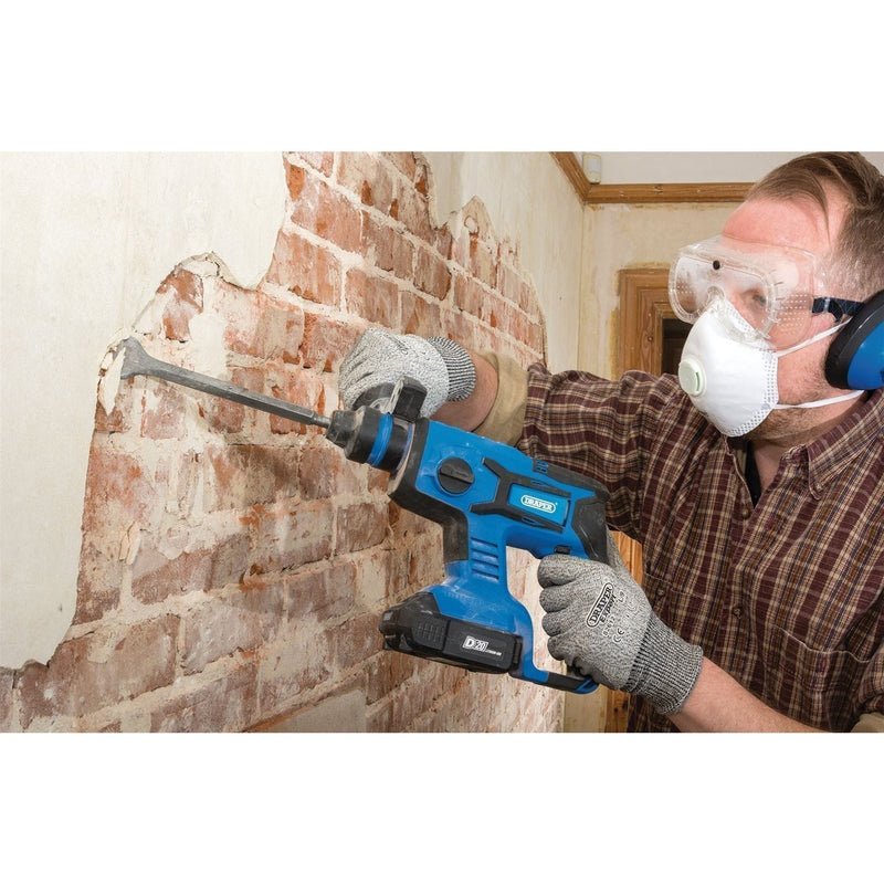 Draper D20 20V Brushless SDS+ Rotary Hammer Drill, 2 x 2.0Ah Batteries, 1 x Char Draper  - Town Parts