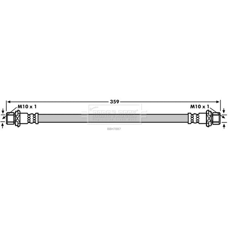 Borg & Beck Brake Hydraulic Hose Line Front Right BBH7887