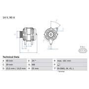 Bosch Car Alternator 12V 0 986 045 861