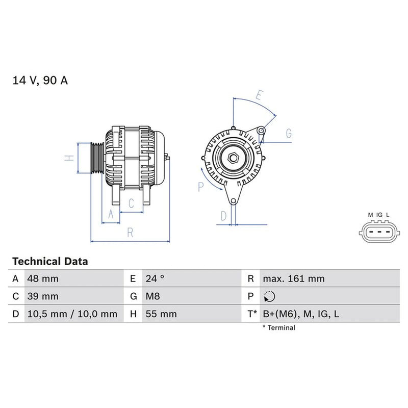 Bosch Car Alternator 12V 0 986 045 861