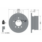 Textar 2 x Solid Rear Brake Discs 92137503-x2