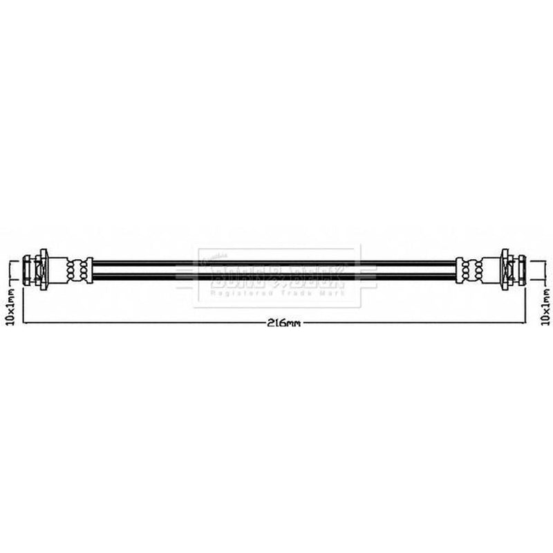 Borg & Beck Brake Hydraulic Hose Line Rear Right BBH8384