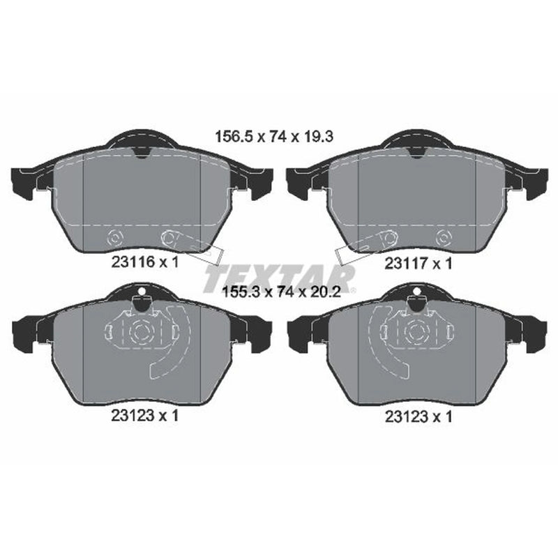 Textar Front Brake Pad Set 2311701