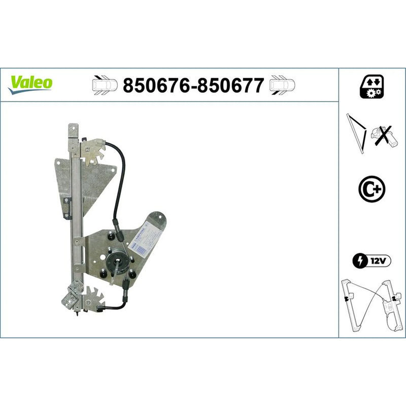 Valeo Electric Window Regulator Lifter Right Rear 850677