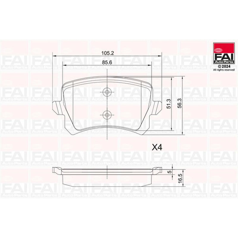 FAI Rear Brake Pad Set BP124