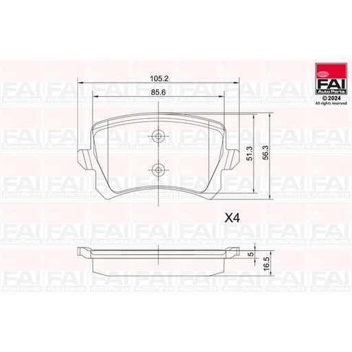 FAI Rear Brake Pad Set BP124