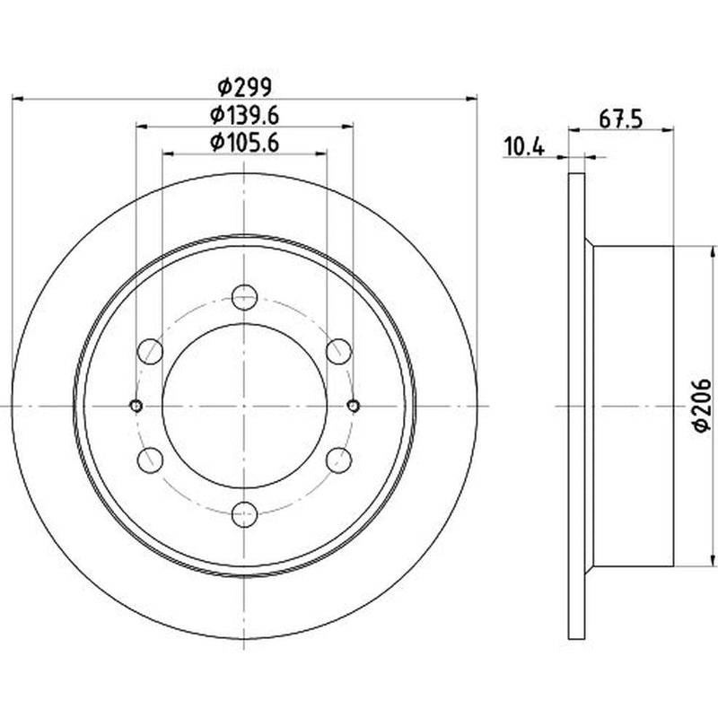 Mintex 2 x Solid Rear Brake Discs MDC1371-x2