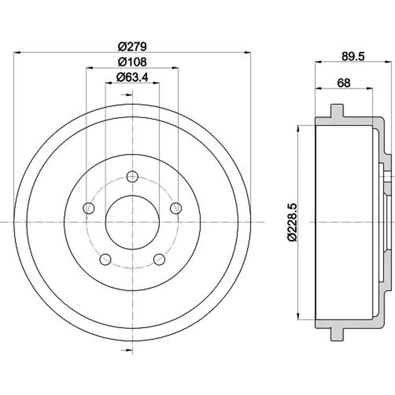 Mintex Brake Drum Assembly Rear MBD260