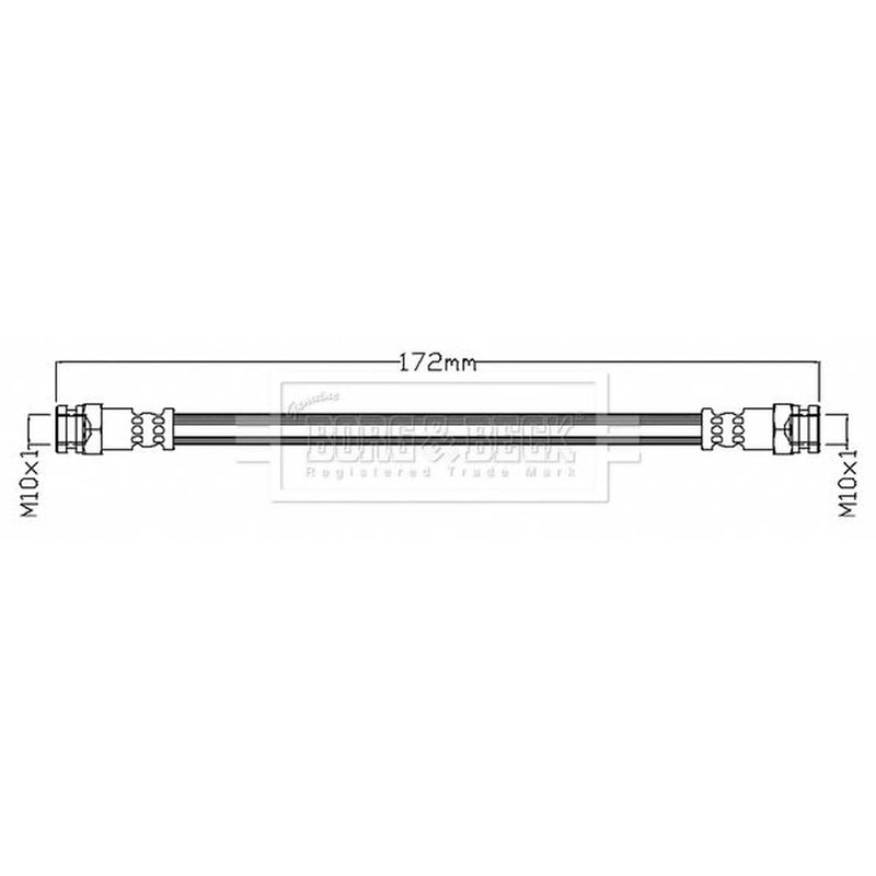 Borg & Beck Brake Hydraulic Hose Line Rear Right BBH8768