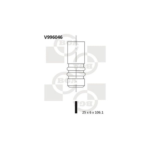 BGA Engine Exhaust Valve 25mm Head V996046