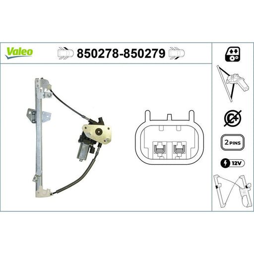 Valeo Electric Window Regulator Lifter Left Front 850278