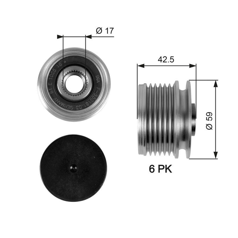 Gates Alternator Overrunning Freewheel Clutch OAP7106