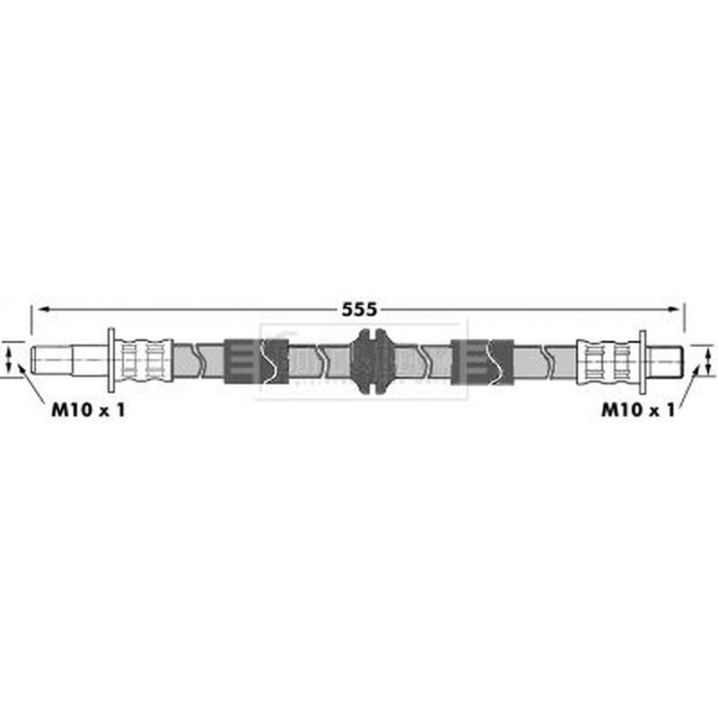 Borg & Beck Brake Hydraulic Hose Line Front Right BBH7305