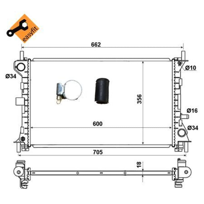 NRF Engine Radiator 509615