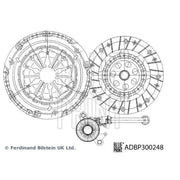Blue Print Clutch Kit Set 3pc 226mm ADBP300248