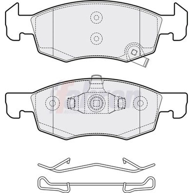 Fahren Front Brake Pad Set fits Opel Corsa E 2014-2015 1.2 1.4