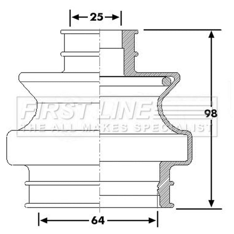 First Line Drive Shaft Bellow Kit transmission sided FCB6263